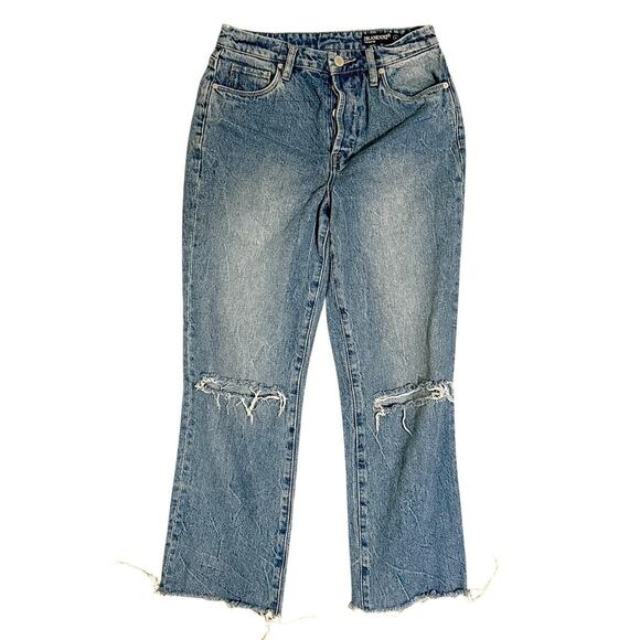 Blank NYC The Baxter Jeans Size 25 High Waist Distressed Raw Hem Denim Pants - Picture 2 of 8